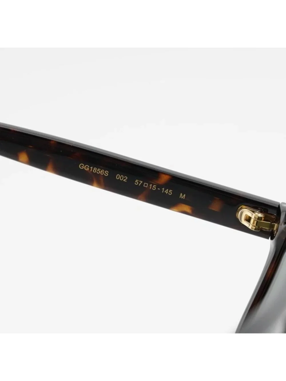 Gucci GG1856S 002 Sunglasses Dark Havana Aviator Frame, Green Lenses